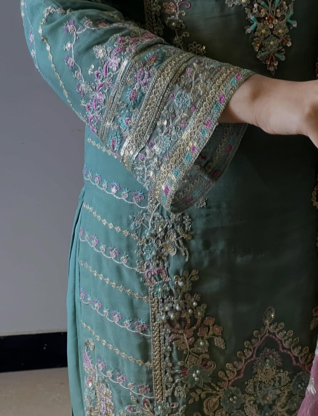 Aleena by J.Z Chiffon Collection – Embroidered 3PC Suit with Net Dupatta & Tassel Detail